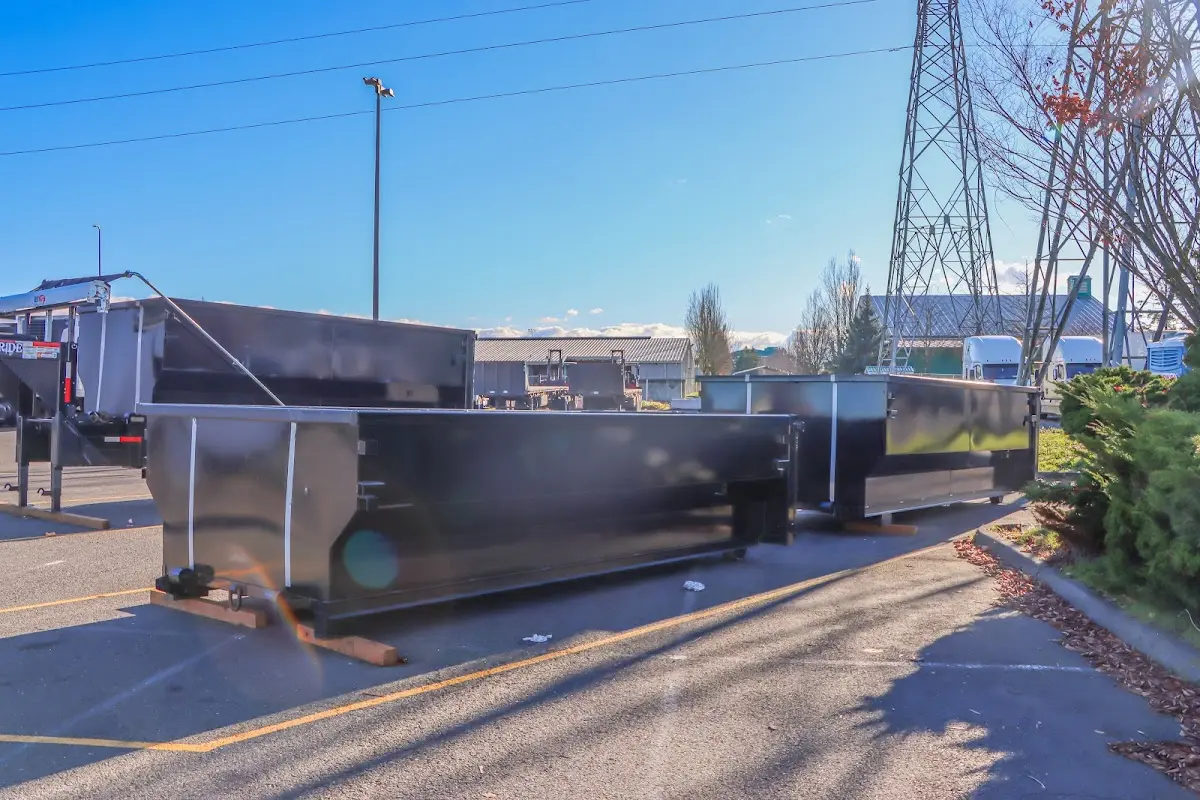 Roll-off dumpster ready for waste disposal at job site for Roofing Dumpster Rental in Tabernacle